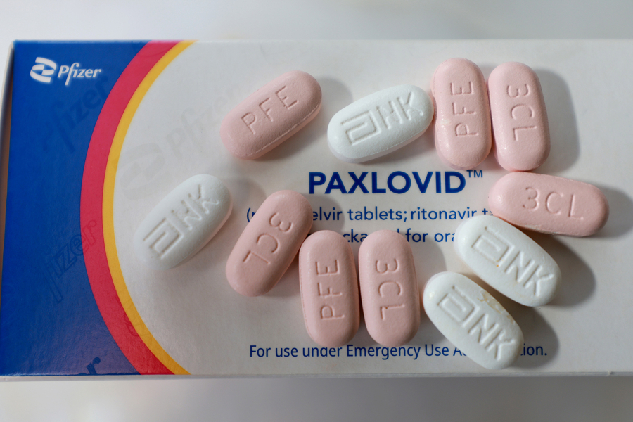 In this photo illustration, Pfizer&rsquo;s Paxlovid is displayed on July 7, 2022, in Pembroke Pines, Florida.