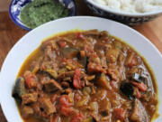 Only mildly spicy, this beef and eggplant curry hits the spot when it&rsquo;s cold outside.