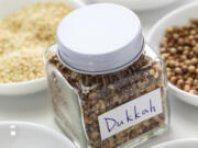 Dukkah can be sprinkled over scrambled eggs, green salad or avocado toast. It can be a crunchy coating for fish, chicken or beef. Or you can brush lamb chops with pomegranate molasses and coat them in dukkah before roasting.