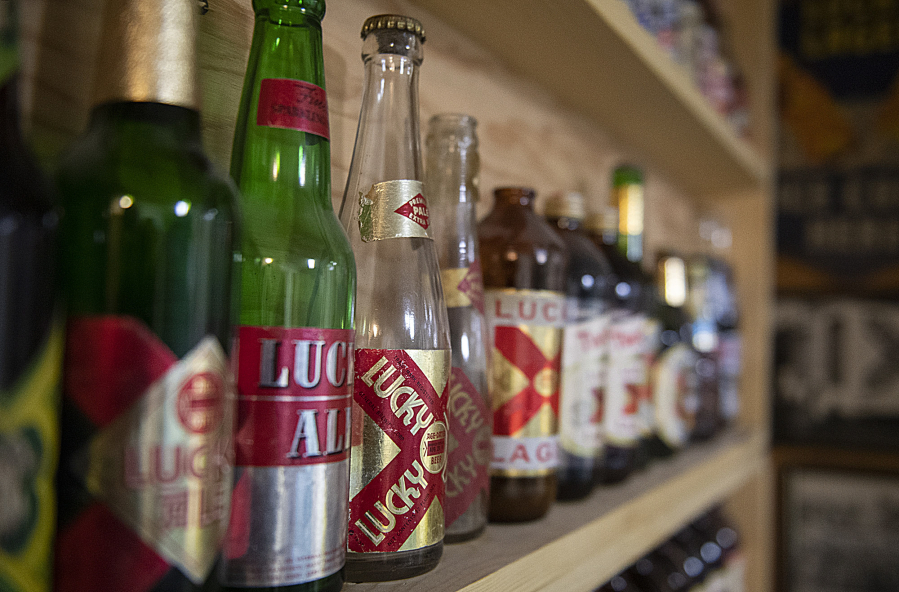 Lucky Lager beer bottles of every design and description occupy shelves in Pat Franco&rsquo;s Vancouver home.