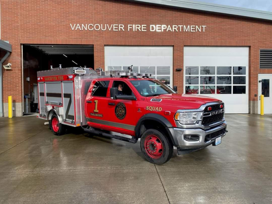 A Vancouver Fire Department truck that police say a man stole Monday night from the scene of a medical call near downtown Vancouver. Linn County, Ore., sheriff&rsquo;s deputies found the truck Tuesday morning in Albany, Ore., and arrested a man who was found in a nearby house.