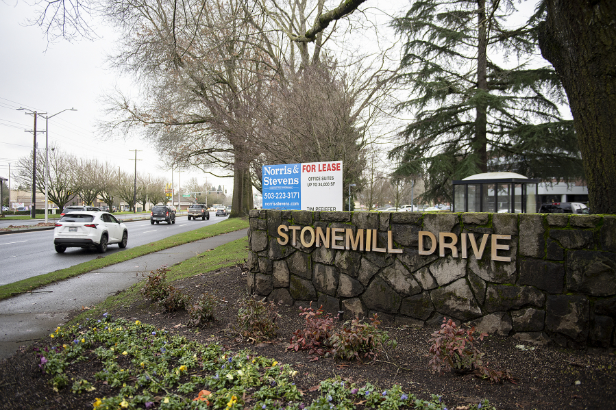 Stonemill Business Park along Southeast Mill Plain Boulevard is advertising some office space for lease. Only about 6.6 percent of local office space is available for lease, making Clark County&rsquo;s office market much tighter than other places.