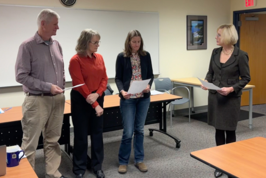New and returning Washougal School District school board members were sworn in to service Dec.