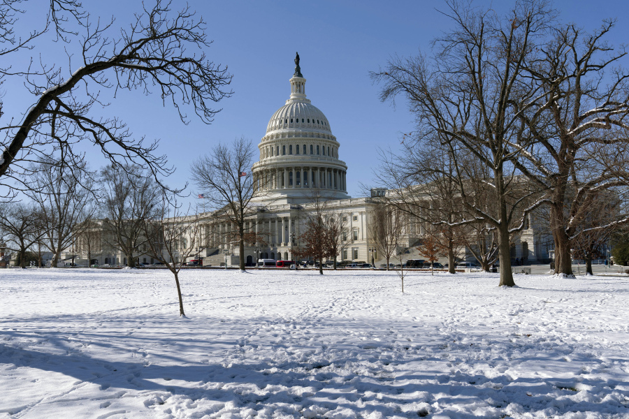 The U.S Capitol is seen on a sunny day in Washington, Wednesday, Jan. 17, 2024.