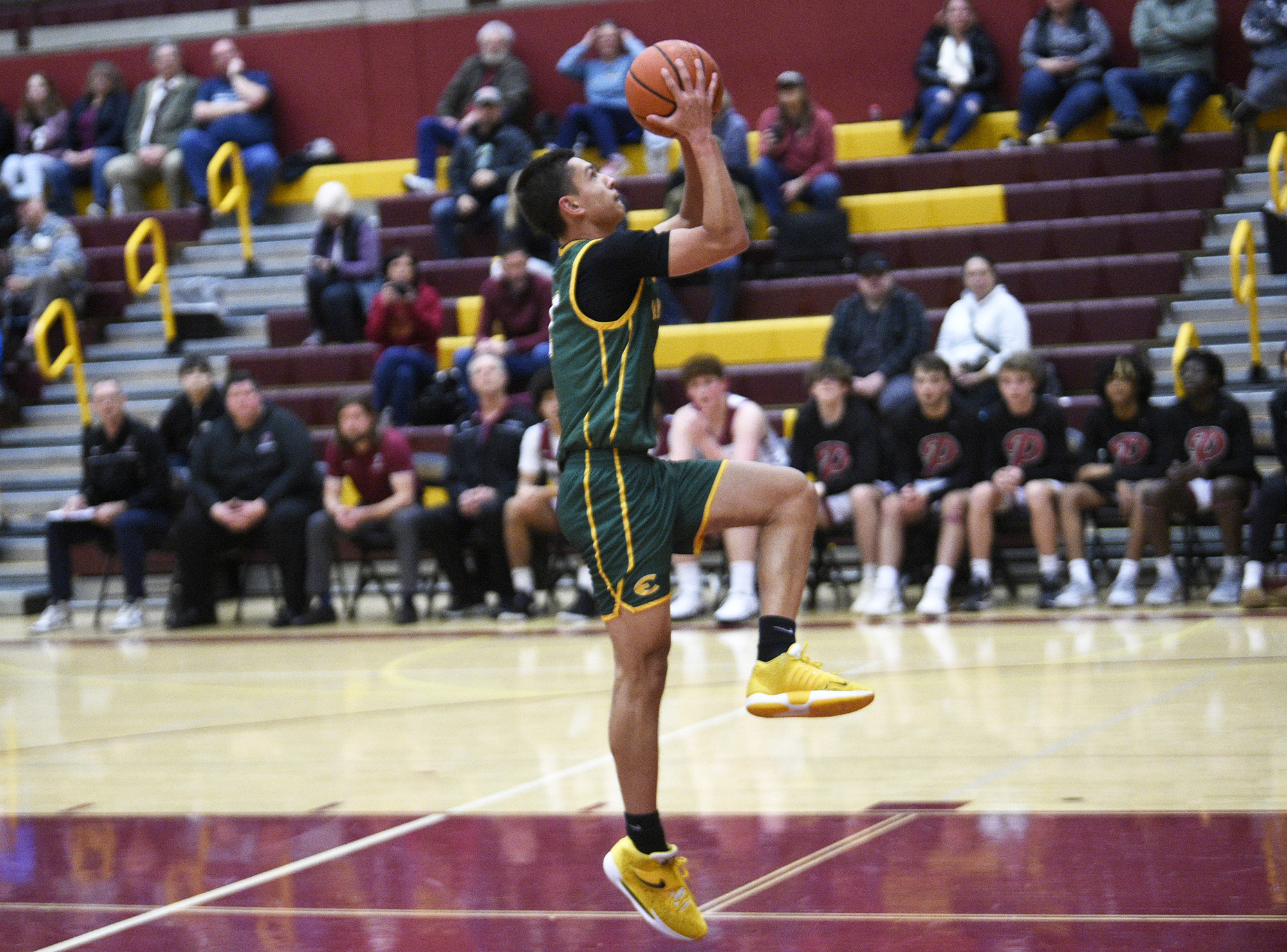 Evergreen sophomore Dez Daniel completes a layup during a Class 3A Greater St. Helens League game at Prairie High School on Tuesday, January 2, 2024.