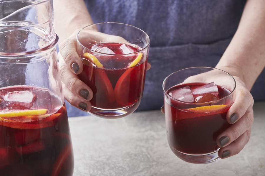 A chilled Red Hibiscus Mocktail.