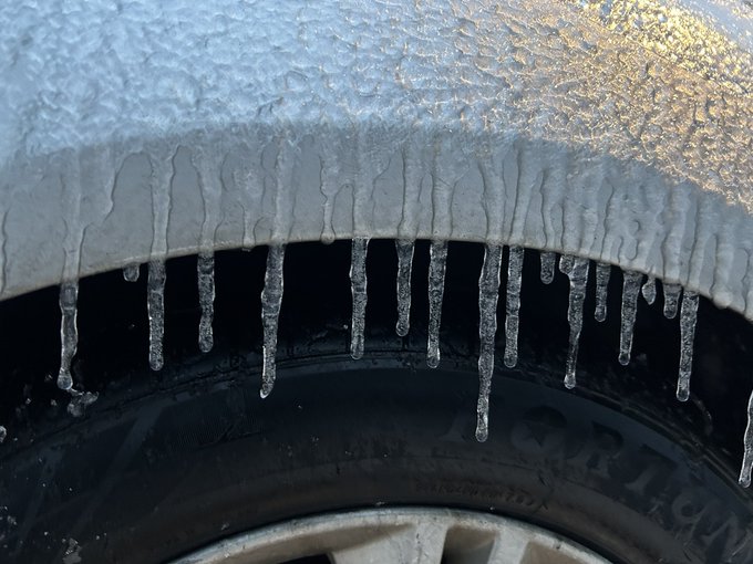 The national Weather Service's Ice Storm Warning has been extended to 8 a.m. today.