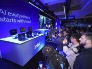 IMAGE DISTRIBUTED FOR INTEL - Intel debuts the latest AI PCs powered by the Intel Core Ultra mobile processor family &ndash; with partners including Acer, ASUS, Dell, HP, Lenovo, and MSI at Intel&rsquo;s Open House at the Consumer Electronic Show on Monday, Jan. 8, 2024 in Las Vegas.