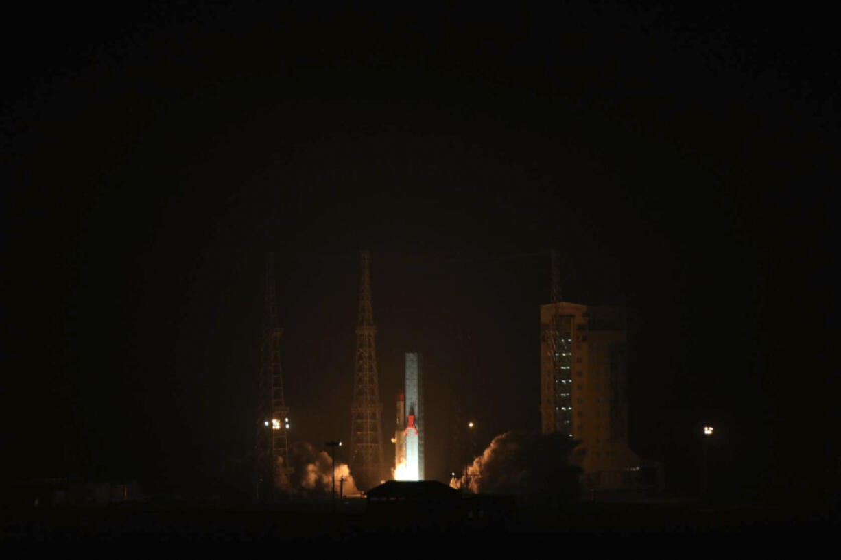 This photo released by the Iranian Defense Ministry on Sunday, Jan. 28, 2024, claims to show the launching of Simorgh, or &quot;Phoenix,&quot; satellite carrier at the Imam Khomeini Spaceport in Iran&#039;s rural Semnan province. Iran said Sunday it successfully launched three satellites into space, the latest for a program that the West says improves Tehran&#039;s ballistic missiles.