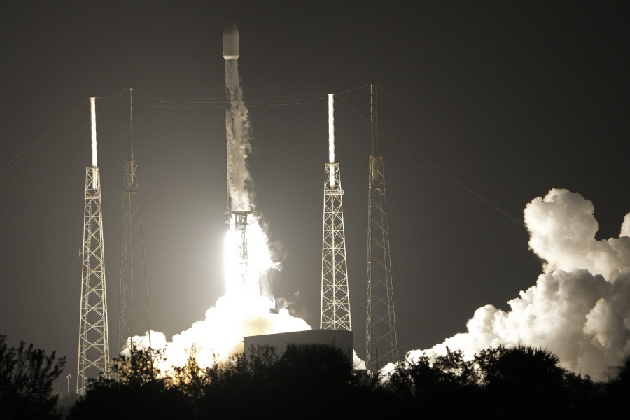 FILE - A SpaceX Falcon 9 rocket, with a payload including two lunar rovers from Japan and the United Arab Emirates, lifts off from Launch Complex 40 at the Cape Canaveral Space Force Station in Cape Canaveral, Fla., on Dec. 11, 2022. But later in April 2023, the spacecraft from a Japanese company apparently crashed while attempting to land on the moon. Japan now hopes to make the world&rsquo;s first &ldquo;pinpoint landing&rdquo; on the moon early Saturday, Jan. 20, 2024, joining a modern push for lunar contact with roots in the Cold War-era space race between the United States and the Soviet Union.
