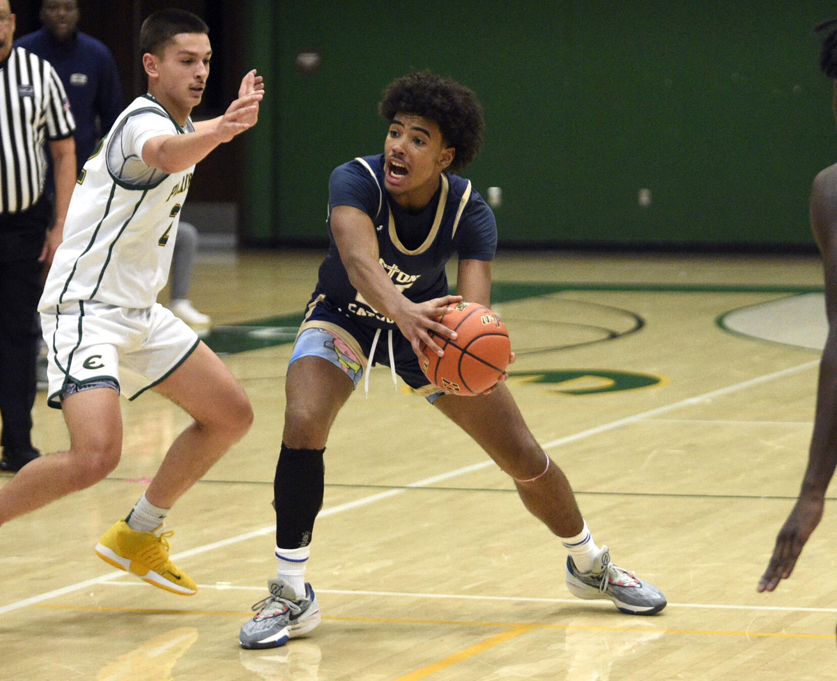 Seton Catholic’s Kaiden Wilson looks to pass to a teammate during a non-league boys basketball game against Evergreen on Tuesday, Dec. 5, 2023, at Evergreen High School.