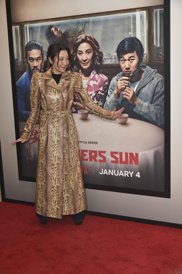 Michelle Yeoh arrives at the premiere of &ldquo;The Brothers Sun&rdquo; on Thursday, Jan. 4, 2024, at Netflix Tudum Theater in Los Angeles.