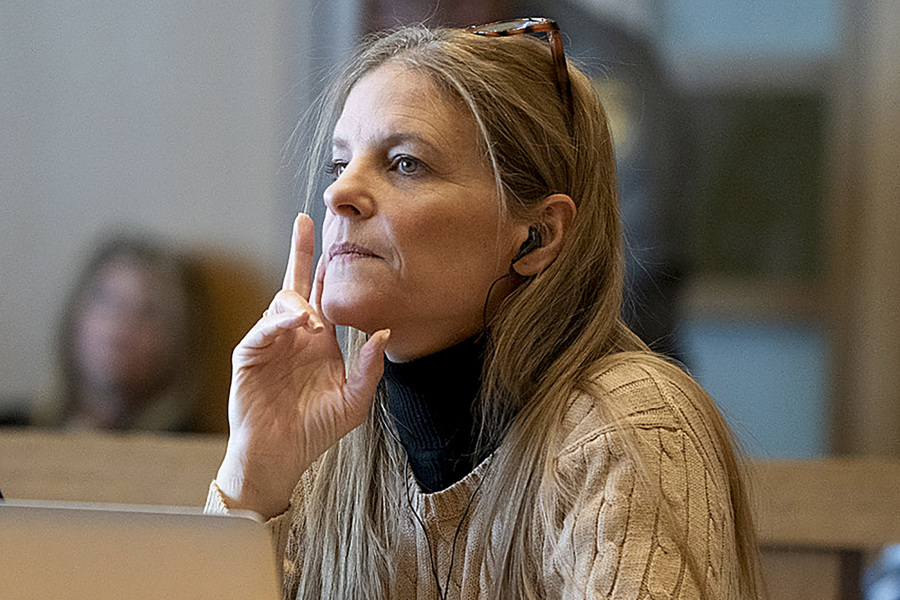 FILE &mdash; Michelle Troconis listens to arguments at the start of her trial, Jan. 11, 2024, in Stamford, Conn. A nanny, Lauren Almeida, who cares for five children whose mother went missing in Connecticut in 2019, recalled in court on Wednesday, Jan. 17, 2024, in the trial of Troconis, the frantic day Jennifer Dulos vanished, kicking off a search that eventually turned into a murder investigation.