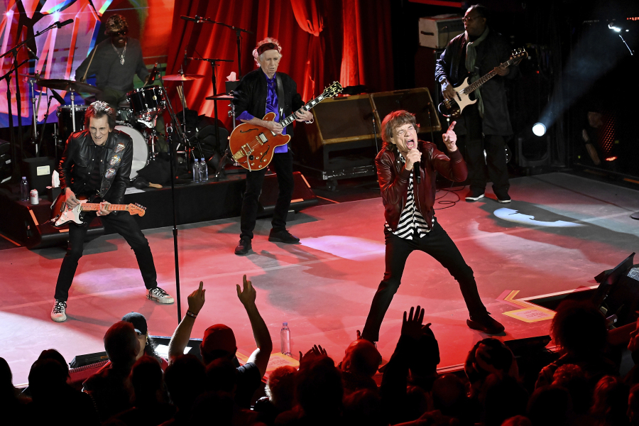 The Rolling Stones perform at a celebration for the release of their new album, &ldquo;Hackney Diamonds,&rdquo; Oct. 19 in New York. The Rolling Stones will perform at this year&rsquo;s New Orleans Jazz &amp; Heritage Festival.