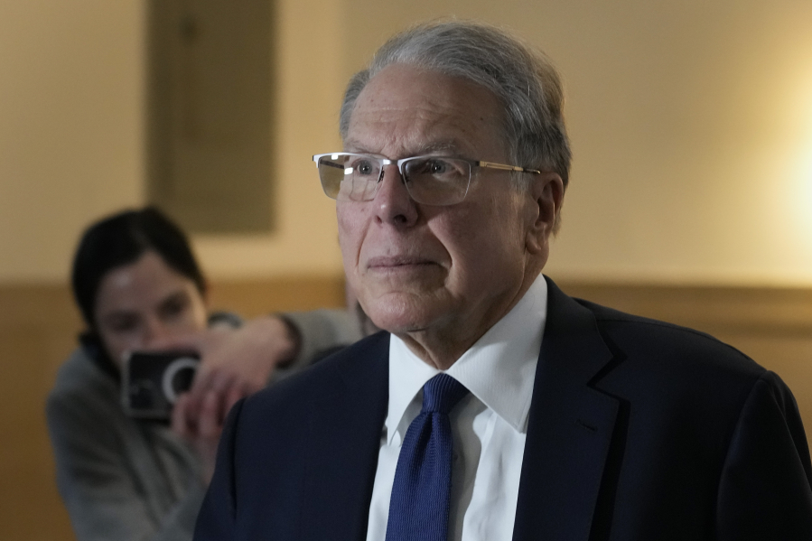 Wayne LaPierre, CEO of the National Rifle Association, arrives to a courtroom in New York, Monday, Jan. 8, 2024. The longtime head of the National Rifle Association is resigning, just before the start of a New York civil trial that&rsquo;s poised to scrutinize his leadership of the powerful gun rights organization.