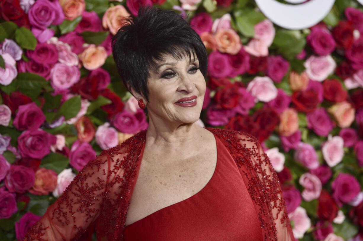 FILE - Chita Rivera arrives at the 72nd annual Tony Awards at Radio City Music Hall on June 10, 2018, in New York. Rivera, the dynamic dancer, singer and actress who garnered 10 Tony nominations, winning twice, in a long Broadway career that forged a path for Latina artists, died Tuesday. She was 91.