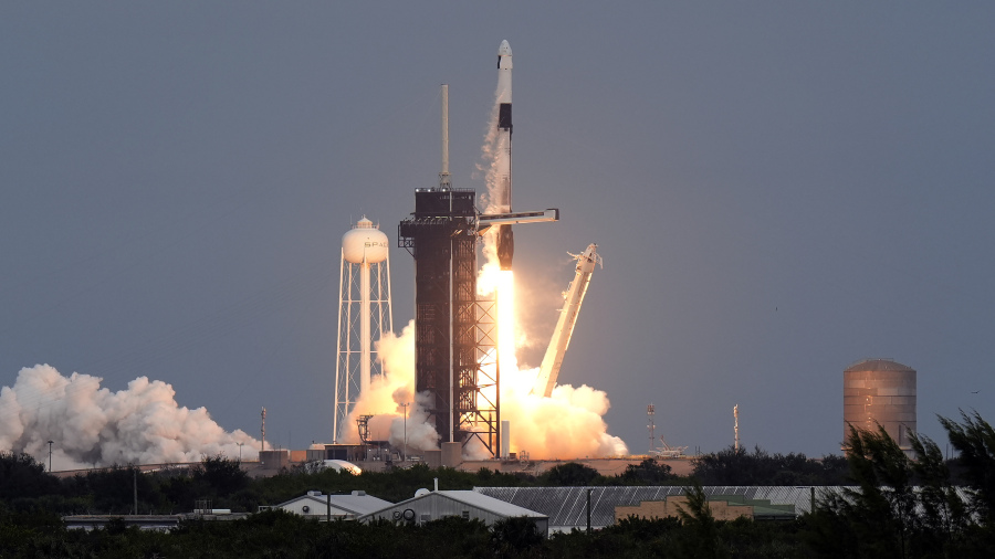 A SpaceX Falcon 9 rocket lifts off from Kennedy Space Center&rsquo;s Launch Pad 39-A, Thursday, Jan. 18, 2024, in Cape Canaveral, Fla. Four private astronauts are making a trip to the International Space Station.