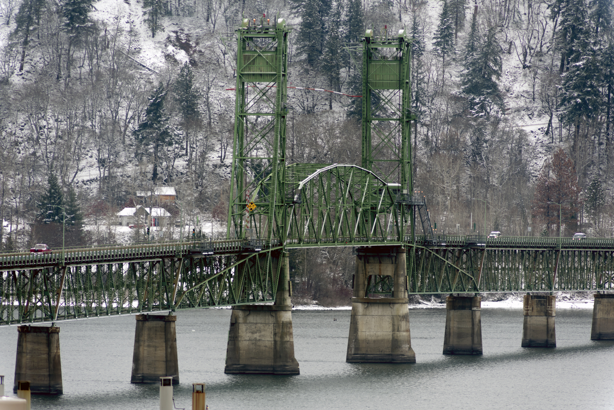 The Hood River-White Salmon Bridge crosses the Columbia River about 60 miles east of Vancouver.