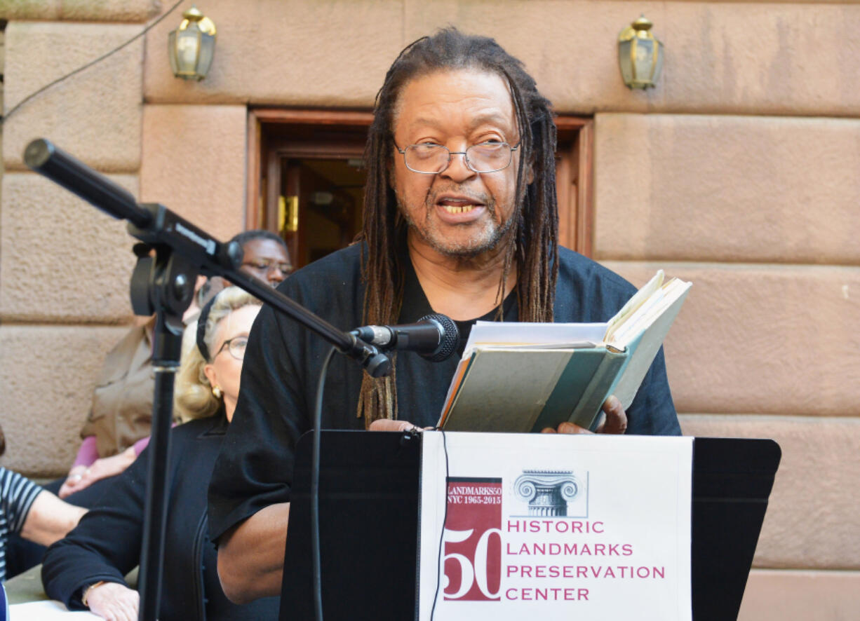 Author Quincy Troupe attends New York City Landmarks Preservation Commission Medallion Ceremony for Miles Davis at 312 West 77th on May 16, 2013, in New York City.
