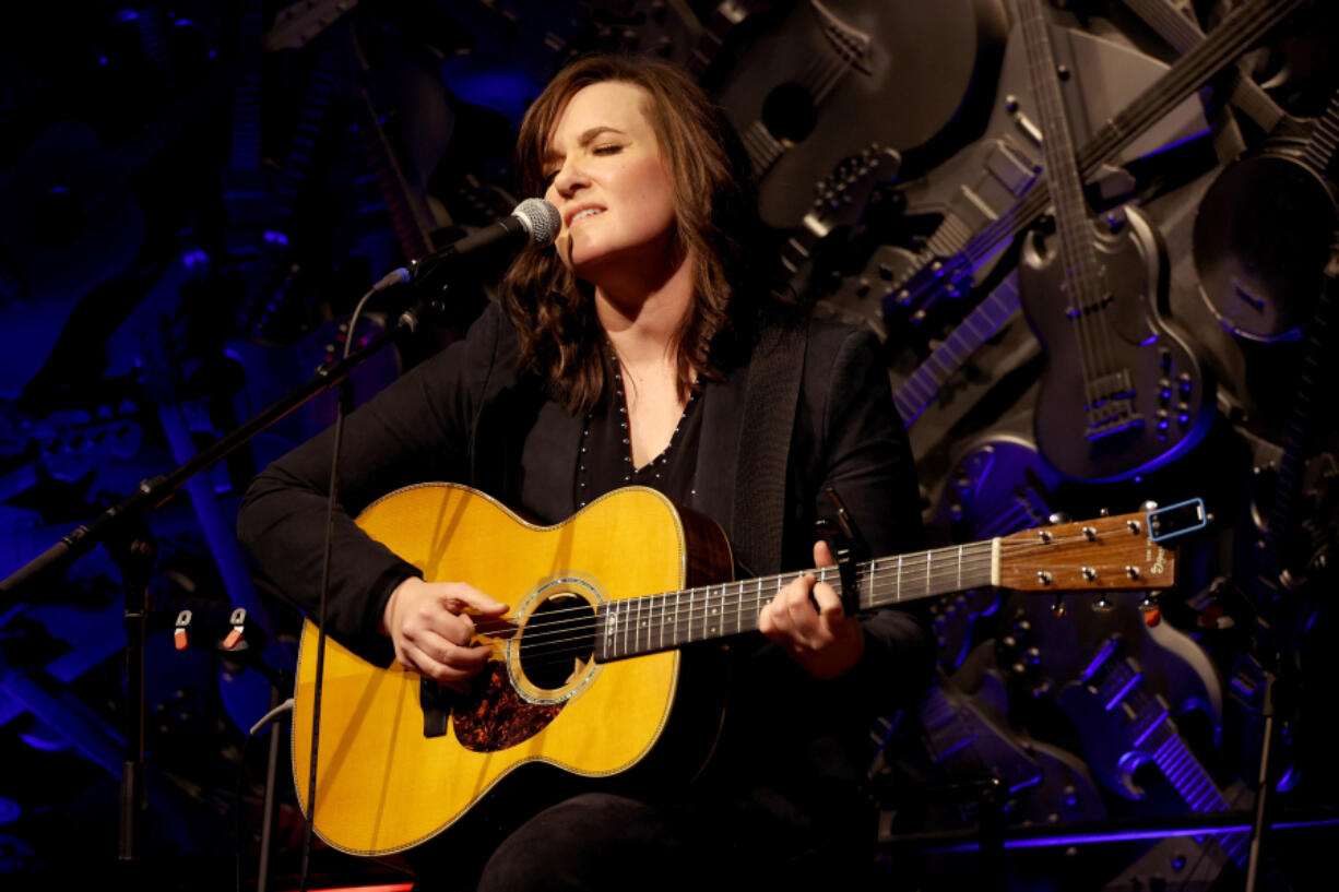 Brandy Clark performs April 26, 2022,for Save the Music &amp; SongFarm.org&rsquo;s 2022 hometown to hometown event at Musicians Hall of Fame in Nashville, Tenn.
