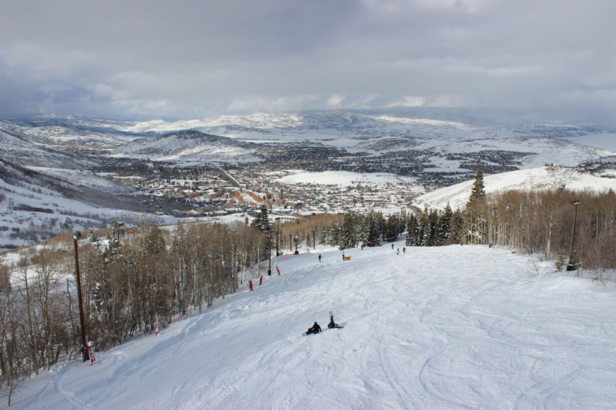 At roughly 7,000 feet above sea level, Park City, Utah, and its surroundings sit under a blanket of white snow during the peak winter season.