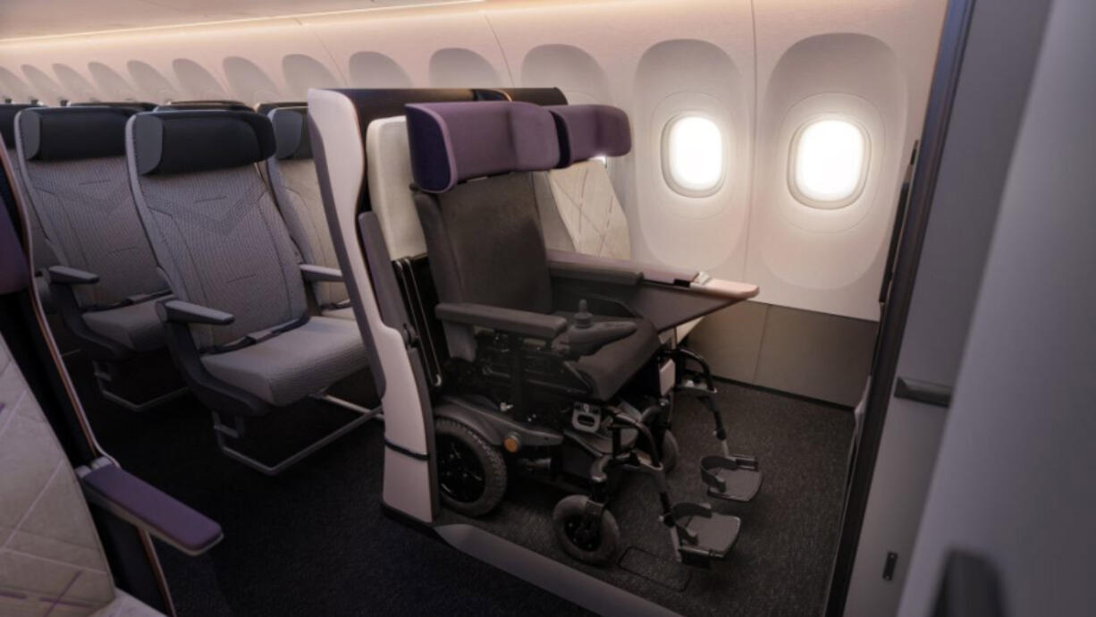Delta Flight Products has been working with Air4All, a U.K.-based air travel accessibility consortium, in developing an airplane seat with a wheelchair restraint.