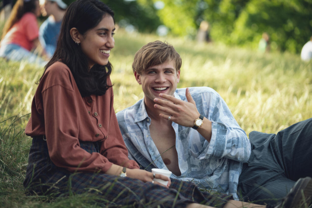 Ambika Mod, left, and Leo Woodall in &ldquo;One Day.&rdquo; (Teddy Cavendish/Netflix/TNS)
