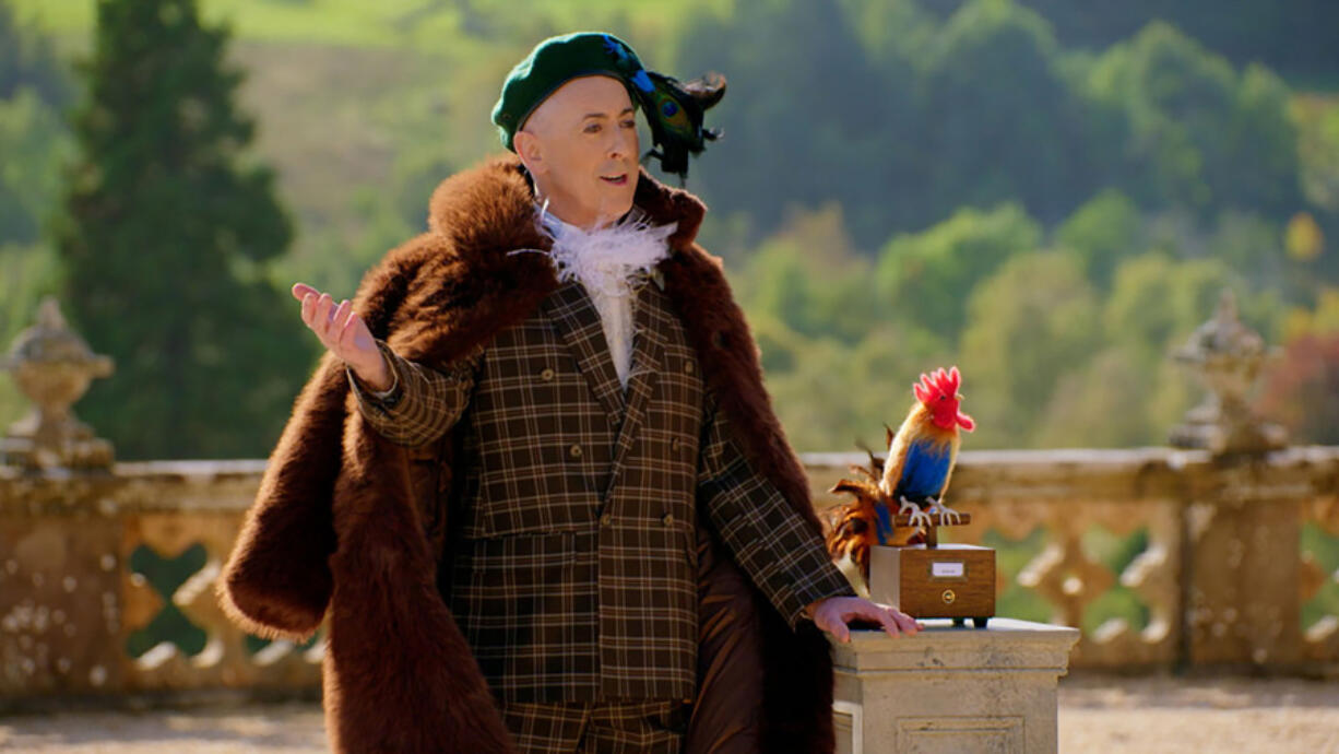 Host Alan Cumming in a scene from Peacock&rsquo;s &ldquo;The Traitors.&rdquo; (Peacock)