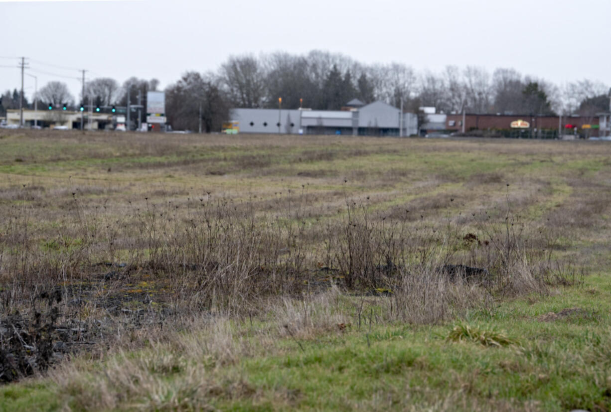 New Jersey-based Holman Automotive Group proposed turning this grassy plot on Mill Plain Boulevard in east Vancouver into a luxury car dealership.