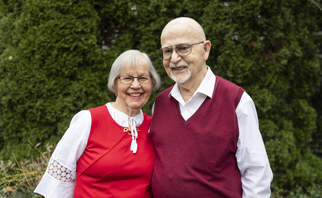 Jan White, left, and Dick Filion live at Prestige Senior Living Bridgewood in east Vancouver. The inseparable pair hosts multiple card game nights a week and have cultivated a strong social circle of card-game lovers within the community.