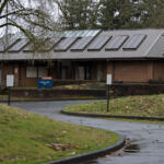 Built as a visitor information center and rest stop in the early 1980s, this restroom building and parking area along Interstate 5 near Clark College has been closed since 1995. (Amanda Cowan/The Columbian)