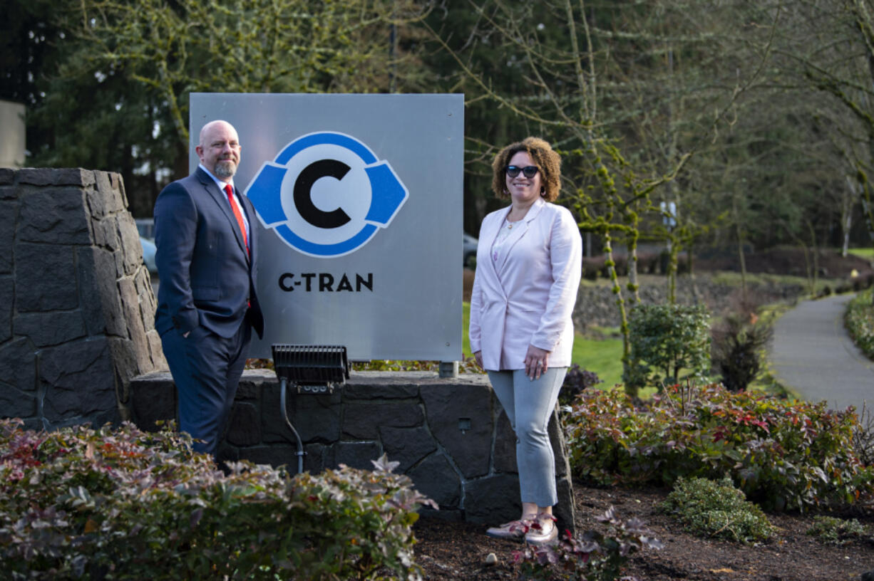 Leann Caver is taking over as C-Tran CEO effective March 1. Outgoing CEO, Shawn Donaghy, right, is relocating to the San Diego area.