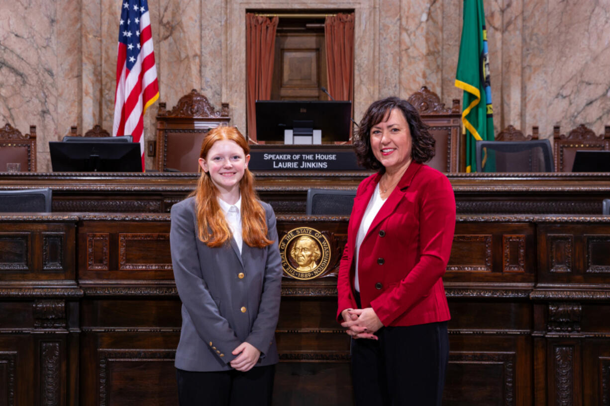 Prairie High School student Addison Randall recently spent a week at the state Capitol in Olympia to serve as a page in the Washington State House of Representatives.
