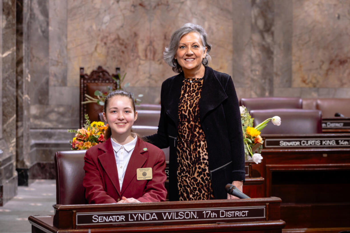 Nataly Andrushko, a tenth-grader at Seton Catholic High School in Vancouver, recently spent a week as a page for the Washington Senate  in Olympia.