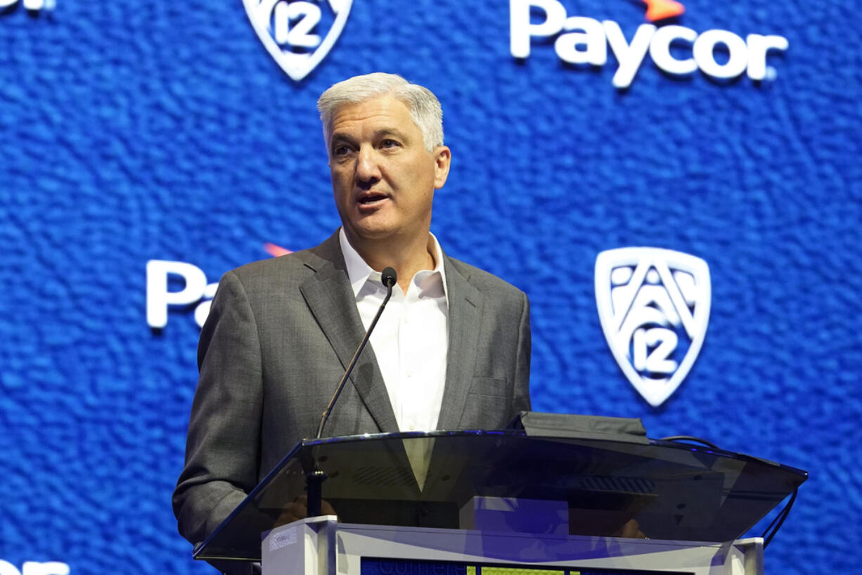 The Pac-12 is parting ways with Commissioner George Kliavkoff after the former MGM executive oversaw the demise of the once-powerful league during a wave of conference realignment last year. The Pac-12 Board of Directors announced the move Friday, Feb. 16, 2024.