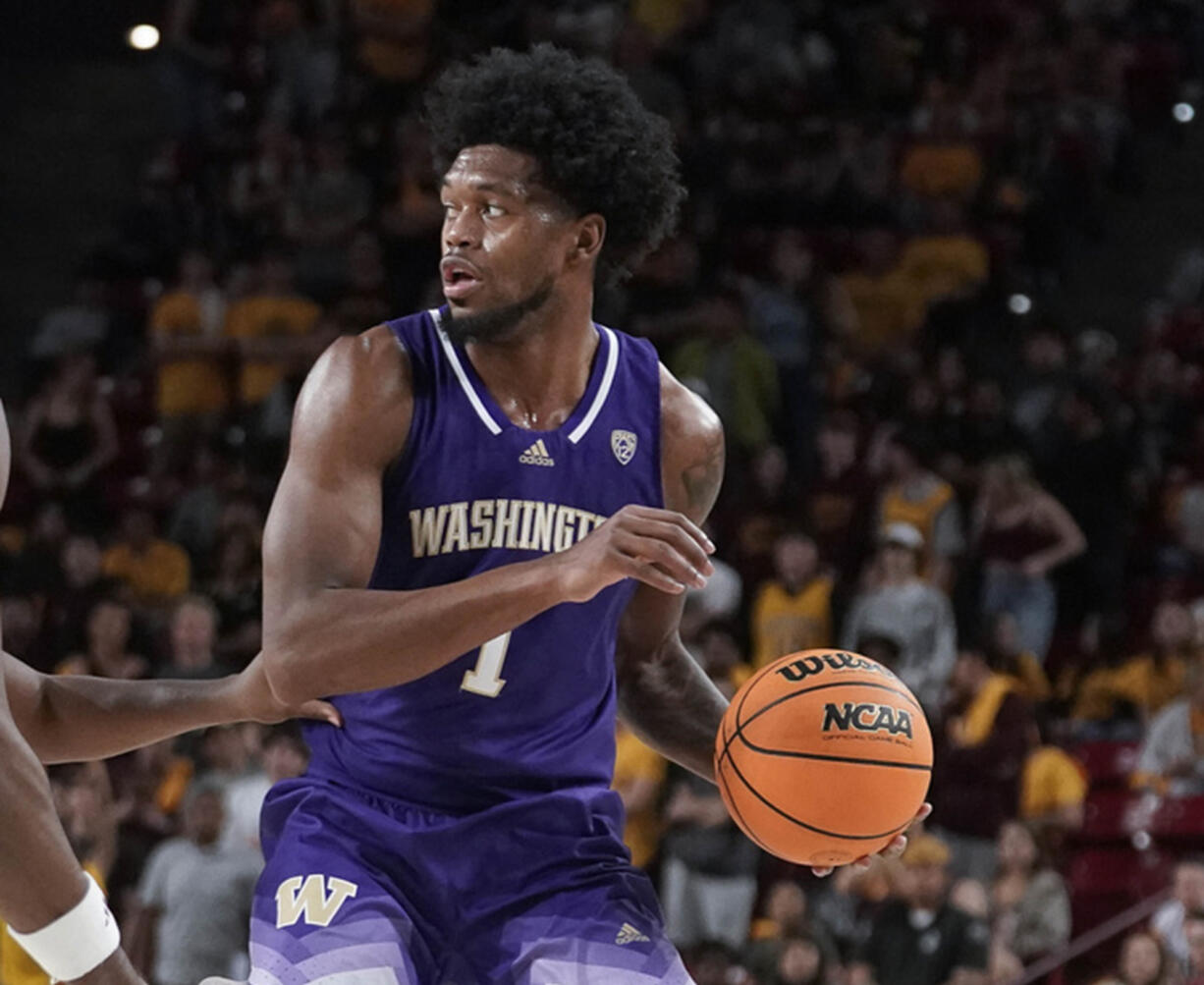 Washington forward Keion Brooks Jr. (1) scored 32 points Thursday, Feb. 29, 2024, in a 94-77 win over UCLA at Seattle.