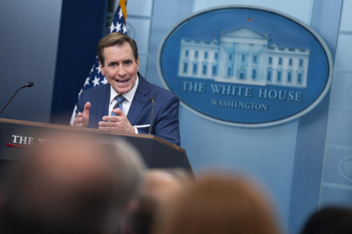 National Security Council spokesman John Kirby speaks during a press briefing at the White House, Wednesday, Jan. 31, 2024, in Washington.