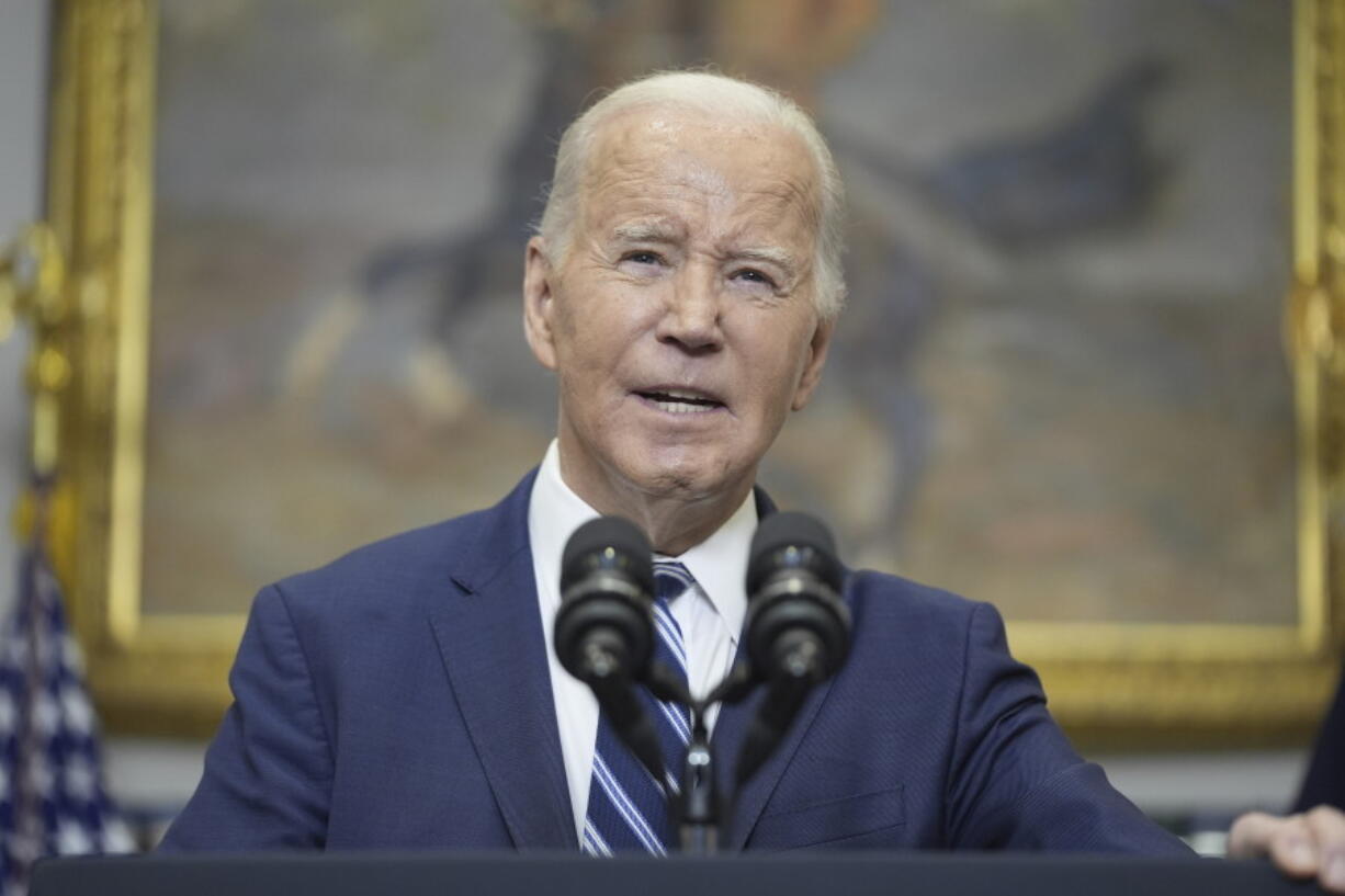 President Joe Biden delivers remarks on the death of Russian opposition leader Alexei Navalny, in the Roosevelt Room of the White House, Friday, Feb. 16, 2024, in Washington.