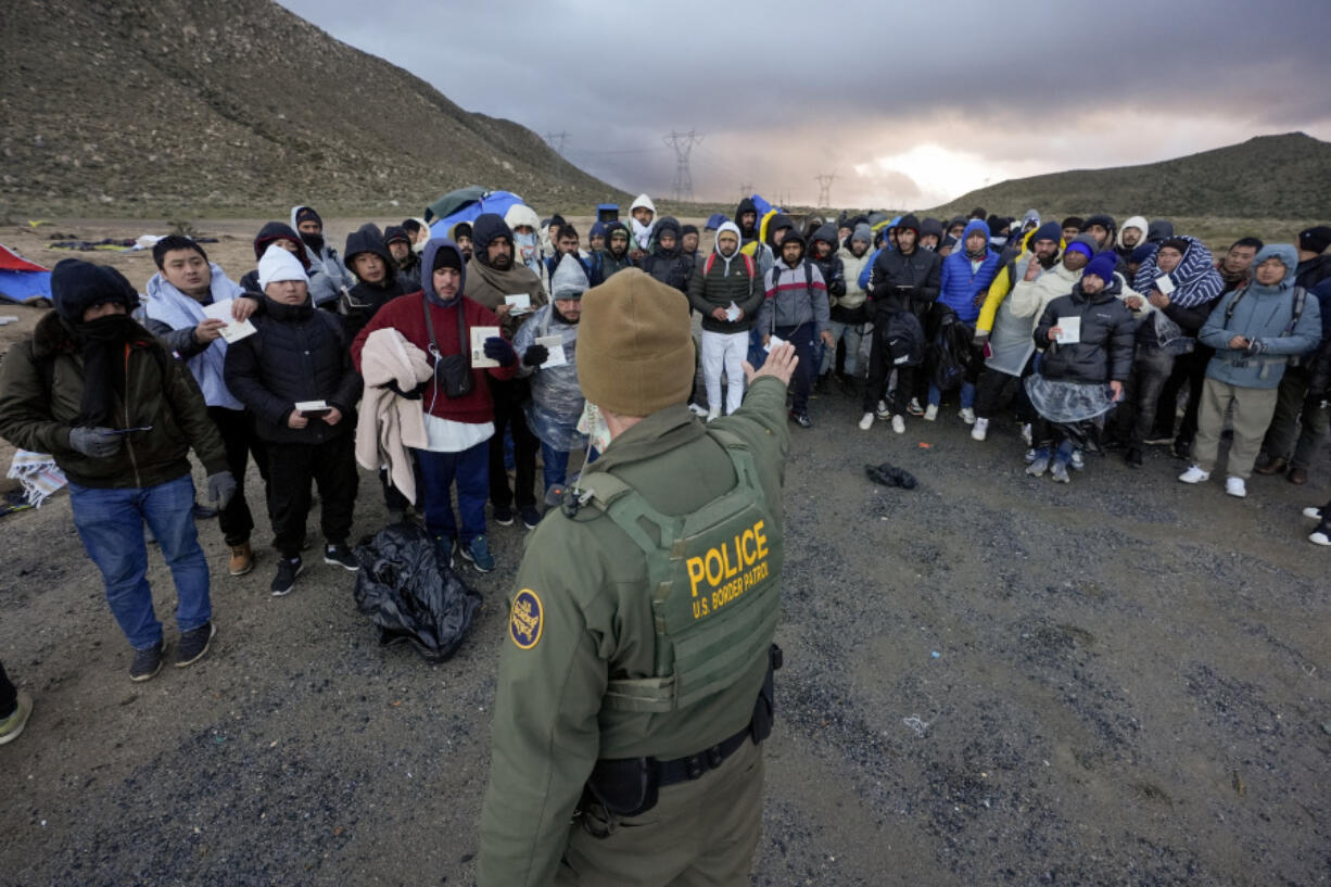 Gregory Bull/Associated Press, Border Patrol agents ask asylum-seeking migrants to line up in a makeshift, mountainous campsite after the group crossed the border with Mexico Feb. 2 near Jacumba Hot Springs, Calif. Immigration policies have become a big issue in 3rd Congressional District race., Gregory Bull/Associated Press, Asylum-seeking migrants wait to be processed in a makeshift, mountainous campsite after crossing the border with Mexico Feb. 2 near Jacumba Hot Springs, Calif. Immigration policies have become a big issue in 3rd Congressional District race., Leslie Lewallen of Camas, Republican candidate, is seeking election to represent the 3rd Congressional District., Contributed photo, U.S. Rep. Marie Gluesenkamp Perez, D-Skamania, Joe Kent of Yacolt, Republican candidate, is seeking election to represent the 3rd Congressional District., Associated Press files, gregory bull/Associated Press, A Border Patrol agent asks asylum-seeking migrants to line up in a makeshift, mountainous campsite after the group crossed the border from Mexico on Feb. 2 near Jacumba Hot Springs, Calif., eric gay/Associated Press, Concertina wire is stretched through Shelby Park along the Rio Grande on  Feb.
