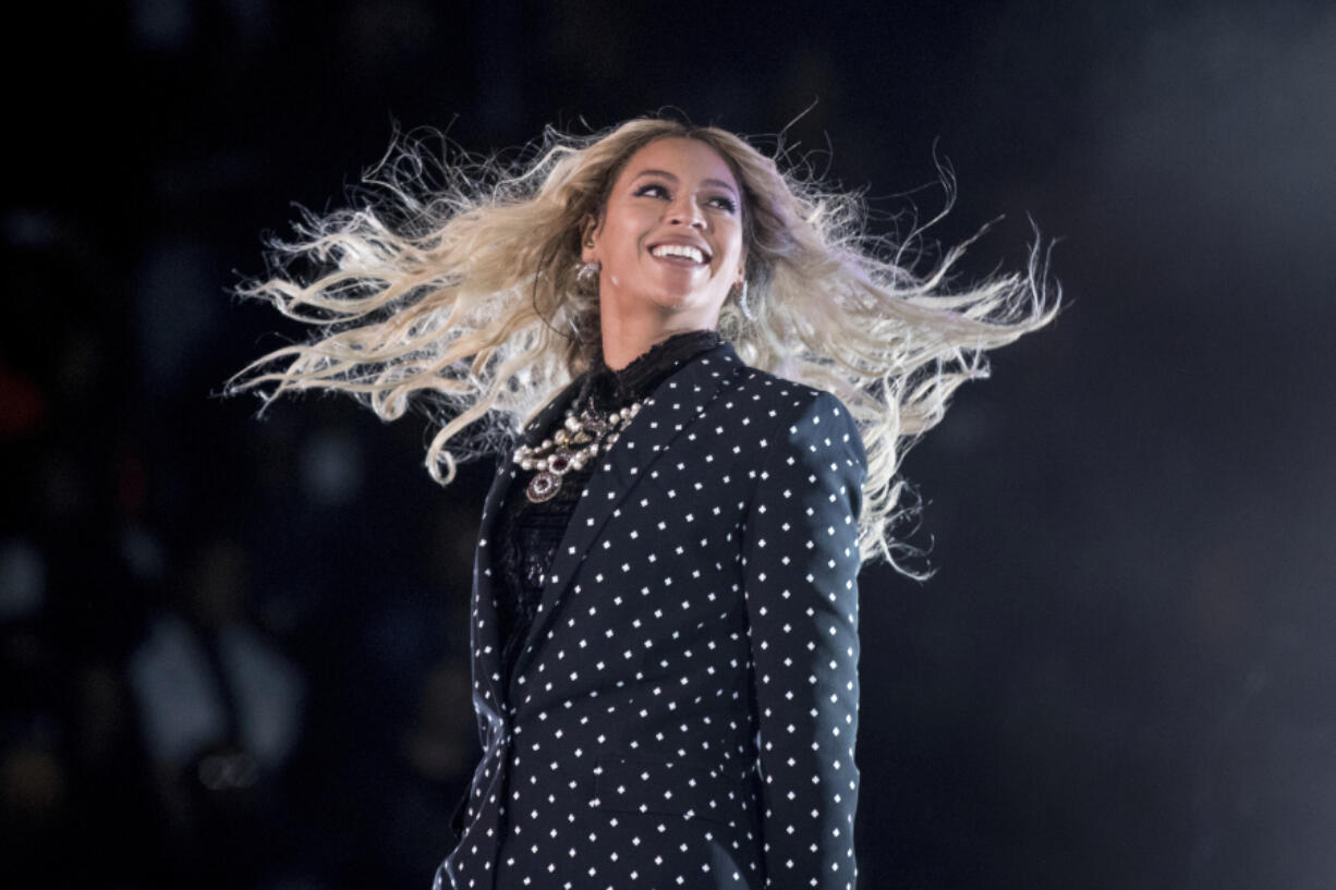 FILE - Beyonce performs at a Get Out the Vote concert for Democratic presidential candidate Hillary Clinton at the Wolstein Center in Cleveland, Ohio, Nov. 4, 2016. Beyonce teased the possibility of new music during a Verizon Super Bowl ad, and then added a cryptic Instagram video that ended with the words &ldquo;act ii&rdquo; and a release date of March 29, 2024.