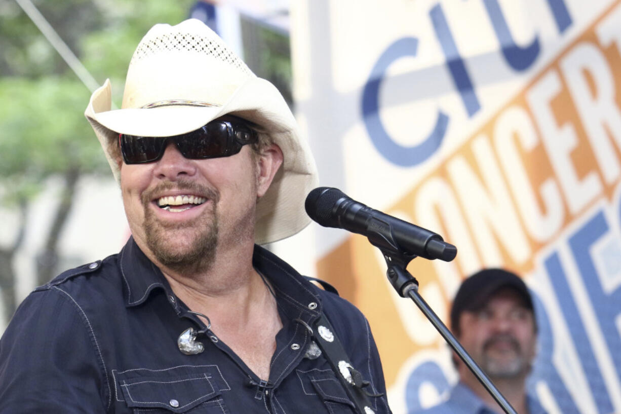FILE - Country music recording artist Toby Keith performs on NBC&rsquo;s Today show at Rockefeller Plaza on Friday, July 5, 2019, in New York. Keith, the Country music singer-songwriter has died.  A statement posted on his website says Keith, who was battling stomach cancer, died peacefully Monday, Feb. 5, 2024 surrounded by his family.