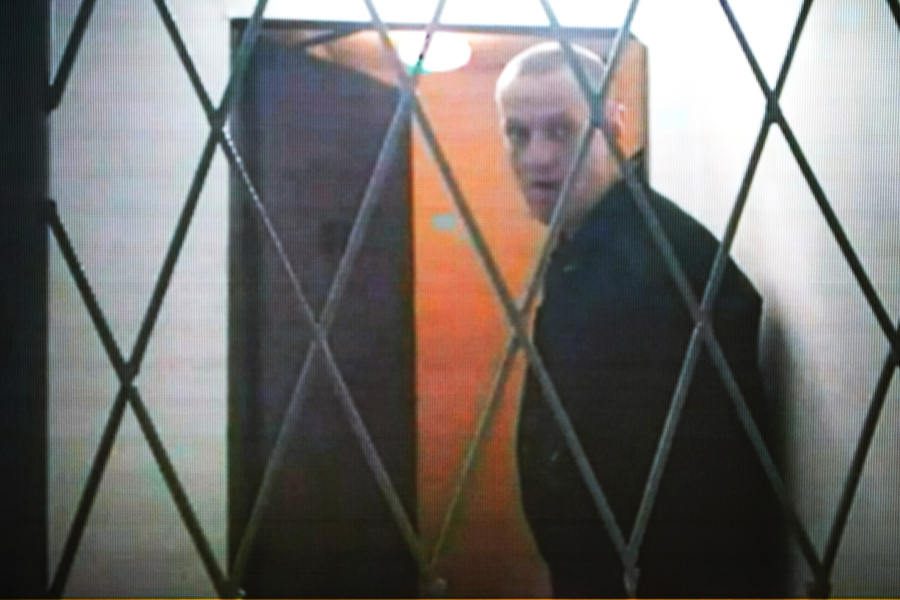 Russian opposition leader Alexei Navalny appears via a video link from the Arctic penal colony where he is serving a 19-year sentence, provided by the Russian Federal Penitentiary Service during a hearing of Russia&rsquo;s Supreme Court, in Moscow, Russia, Thursday, Jan. 11, 2024.