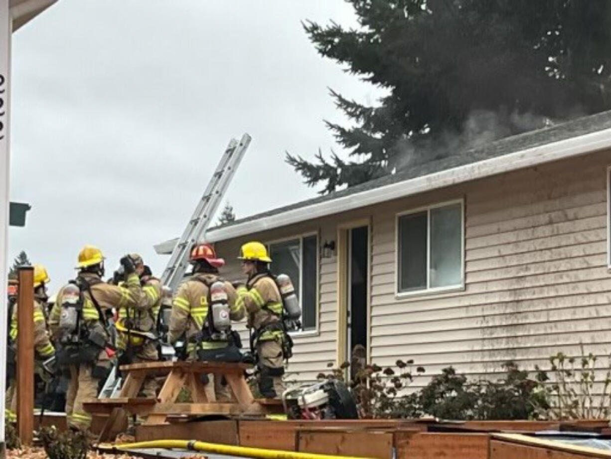 Vancouver Fire Department
A fire Sunday morning in a duplex at 2219 Simpson Ave. in Vancouver displaced four people, according to the Vancouver Fire Department.