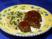 Mediterranean-Style Beef Meatloaf with Mint Couscous.