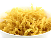 Egg noodles are used in Chicken and Mushroom Stroganoff.