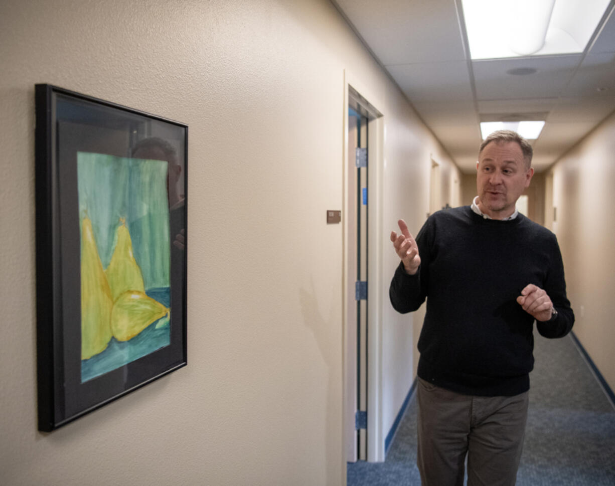 Children&rsquo;s Center Executive Director Matthew Butte talks about the organization during a tour. The nonprofit is launching a podcast called &ldquo;Hope and Healing,&rdquo; hosted by Butte, that invites people to speak candidly about their experiences with mental illness.