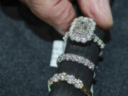 Lab-grown diamonds shine on display Feb. 29 at Saettele Jewelers in Town and Country, Mo. (Vanessa Abbitt/St.