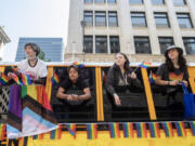 Seattle Public Schools participates during the Pride Parade on June 25, 2023, in Seattle.