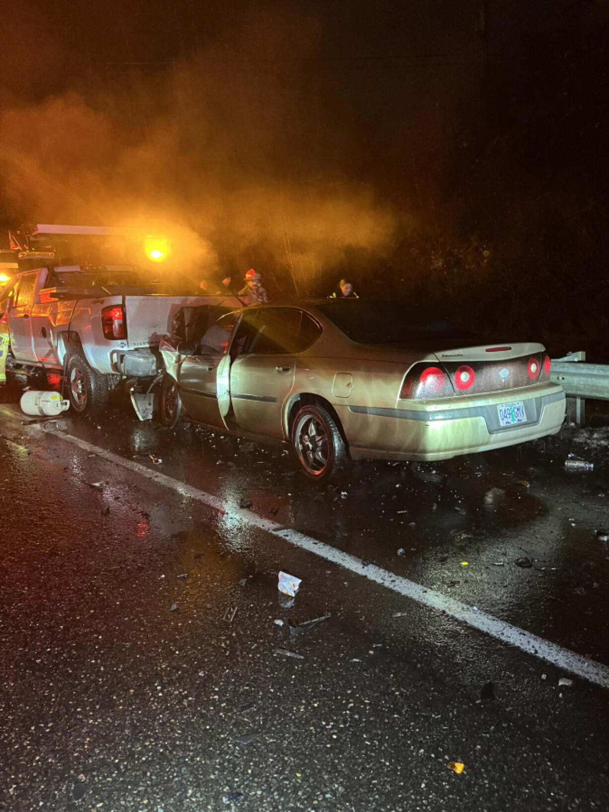 A three-vehicle crash in January on Interstate 5 near Vancouver sent six workers to the hospital. A suspected drunk driver crashed into the rear of a WSDOT pickup truck, which pushed the truck into the rear of another.