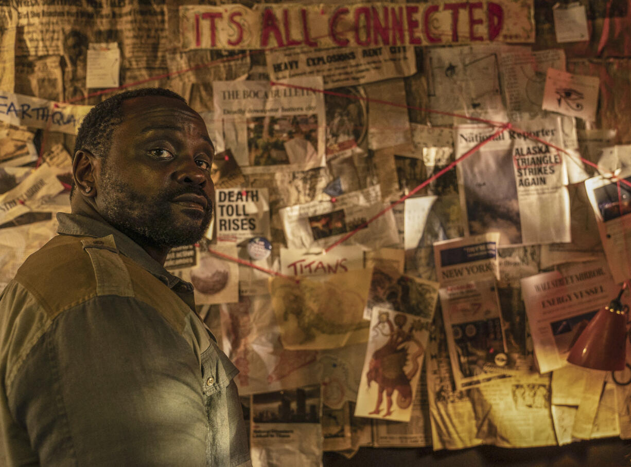 This image released by Warner Bros Pictures shows Brian Tyree Henry in a scene from "Godzilla X Kong: The New Empire." (Warner Bros.